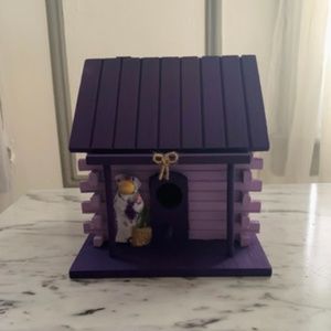 Purple Log Cabin Birdhouse